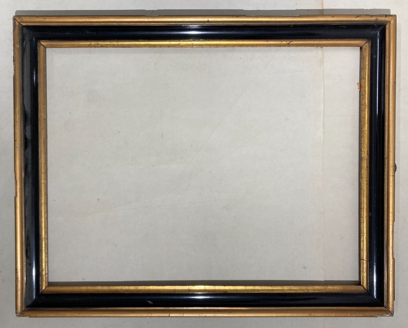Antica Cornice In Legno Ebanizzato E Dorato