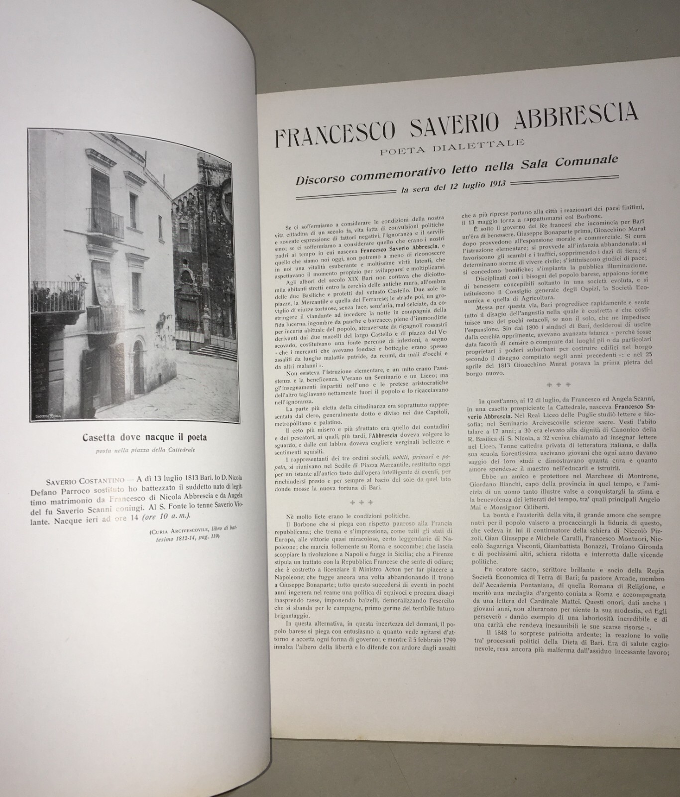 Francesco Saverio Abbrescia Nel Primo Centenario Dalla Nascita (1913)