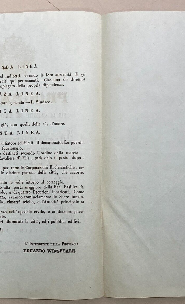 Puglia, Bari, Borboni: Festeggiamenti Per L'Onomastico Della Regina, 1847