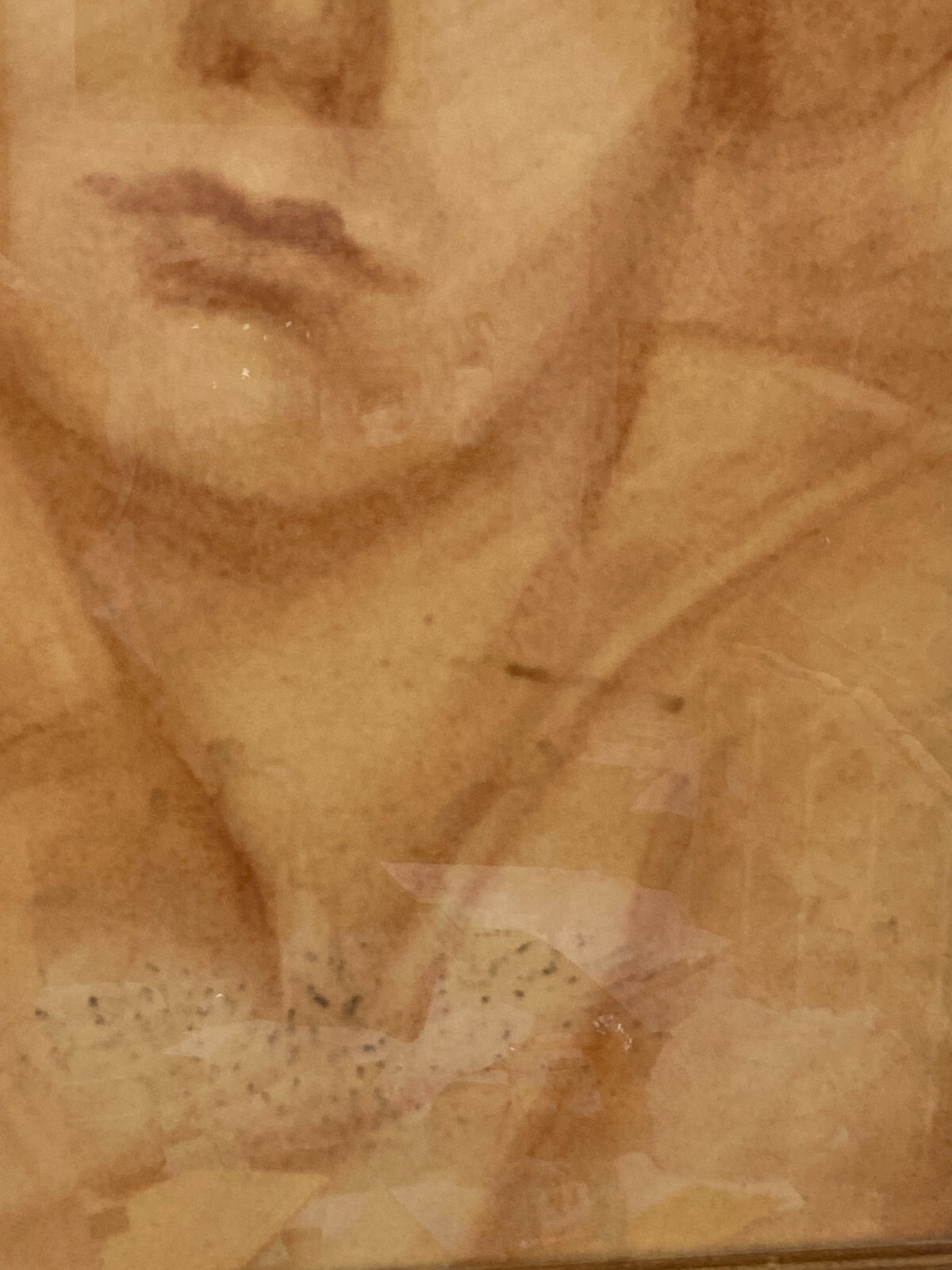 Ritratto Femminile, Disegno Originale A Sanguigna, XX Secolo