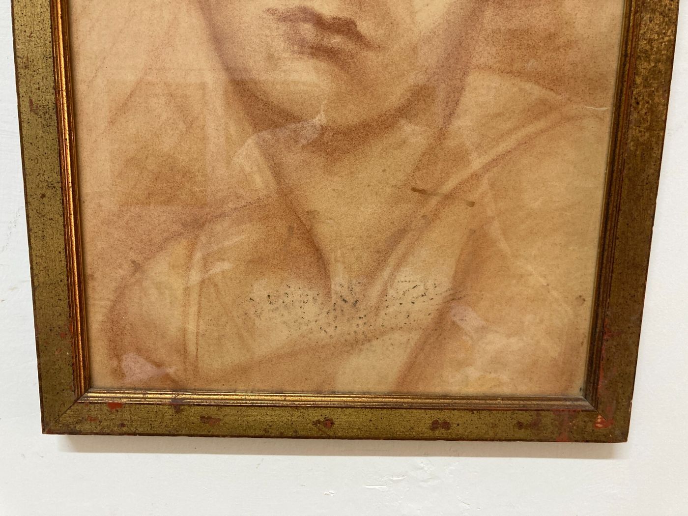 Ritratto Femminile, Disegno Originale A Sanguigna, XX Secolo