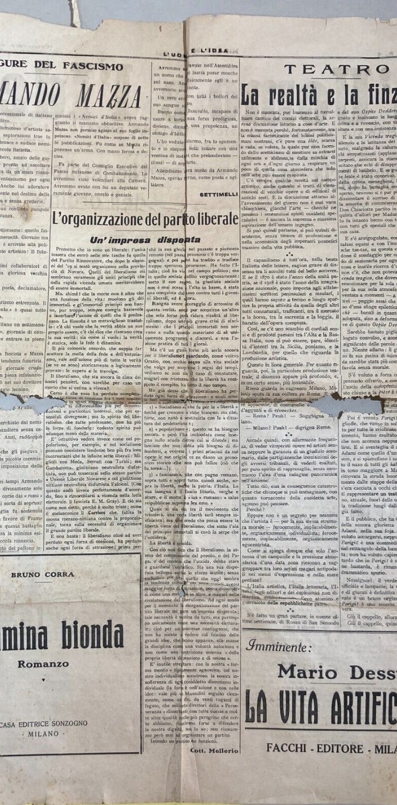 L'Uomo E L'Idea: Settimanale Di Valorizzazione Italiana Diretto Da Settimelli, 1921