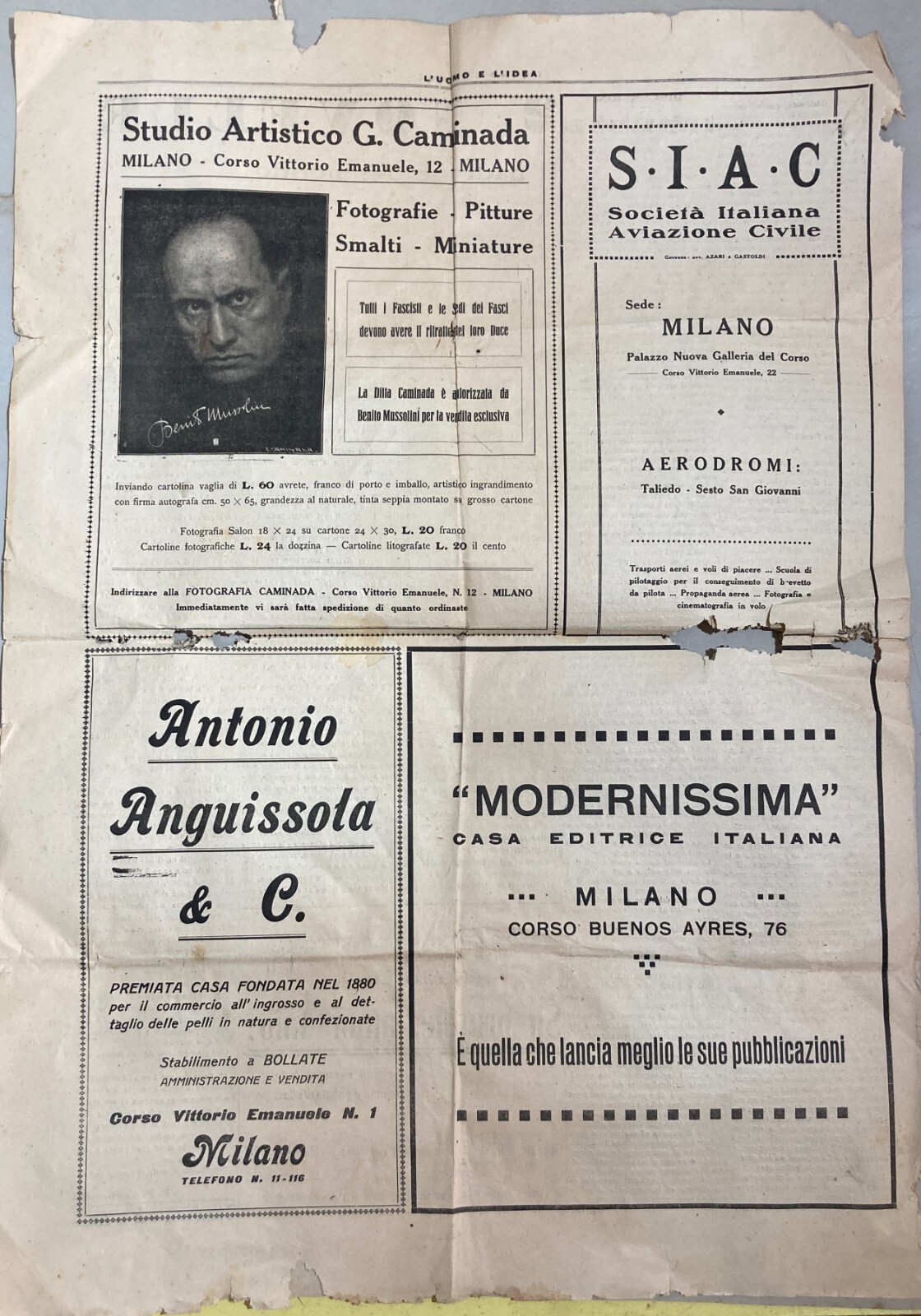 L'Uomo E L'Idea: Settimanale Di Valorizzazione Italiana Diretto Da Settimelli, 1921