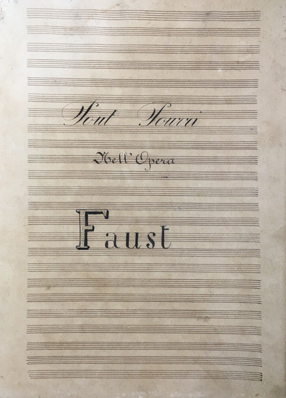 Musica. Antico Spartito Musicale. Faust, Pot Pourri