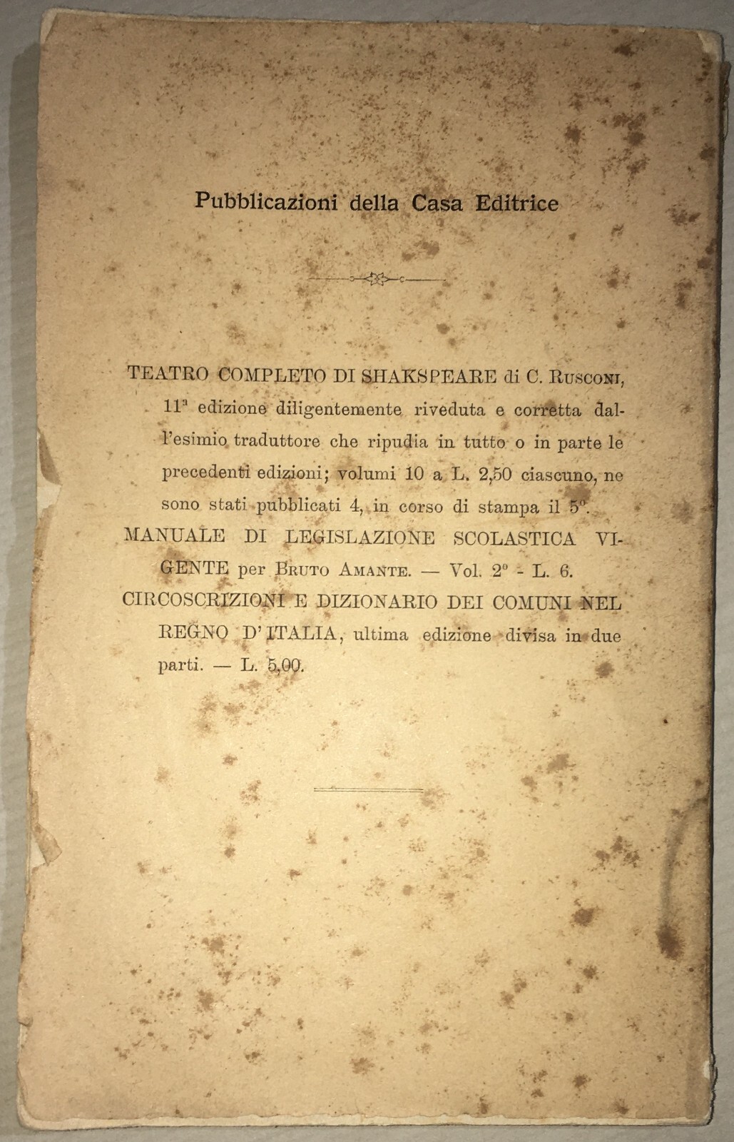 Heine   Echi E Drammi   La Leggenda Lorenza   Sicilia   Rusconi   1885