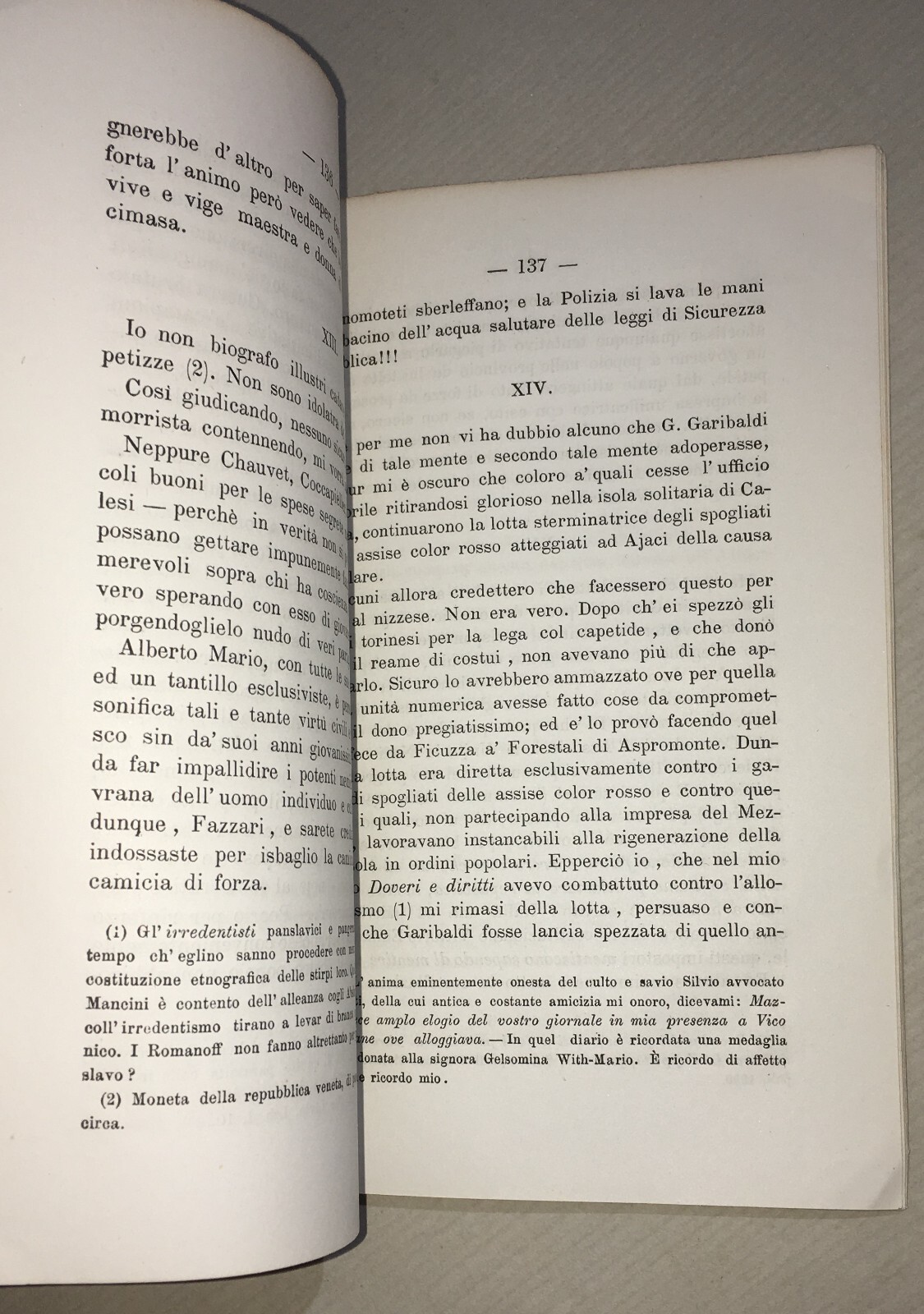 Risorgimento, Politica, Garibaldi, Puglia: Luigi Zuppetta (Perocco)   Antica Edizione
