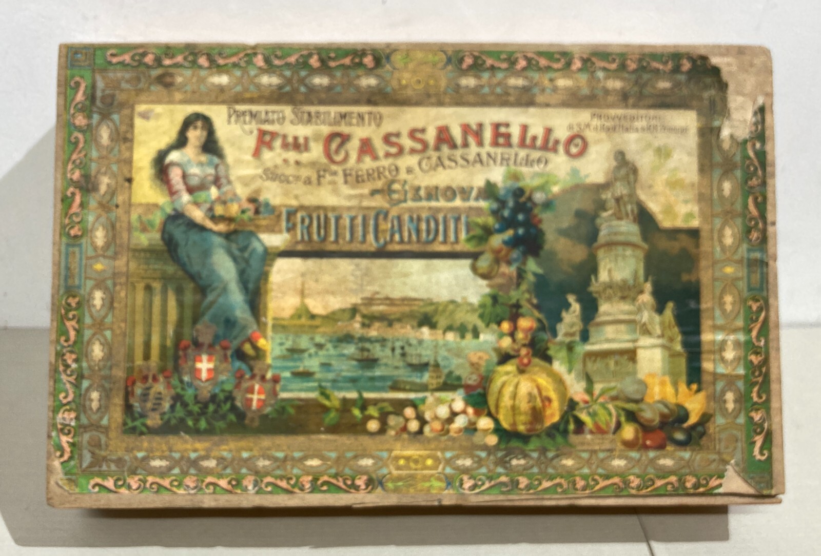 Liguria, Genova: Scatola Pubblicitaria Dolciaria Cassanello Con Araldica