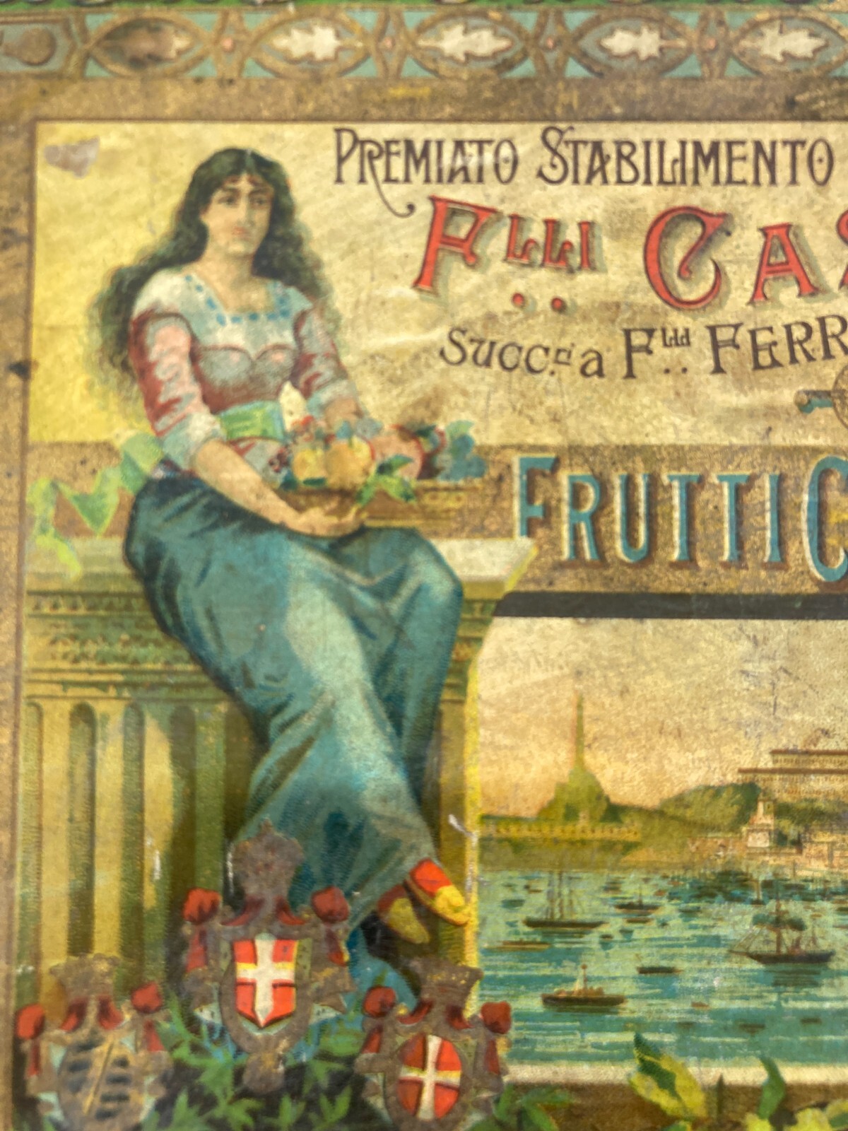 Liguria, Genova: Scatola Pubblicitaria Dolciaria Cassanello Con Araldica