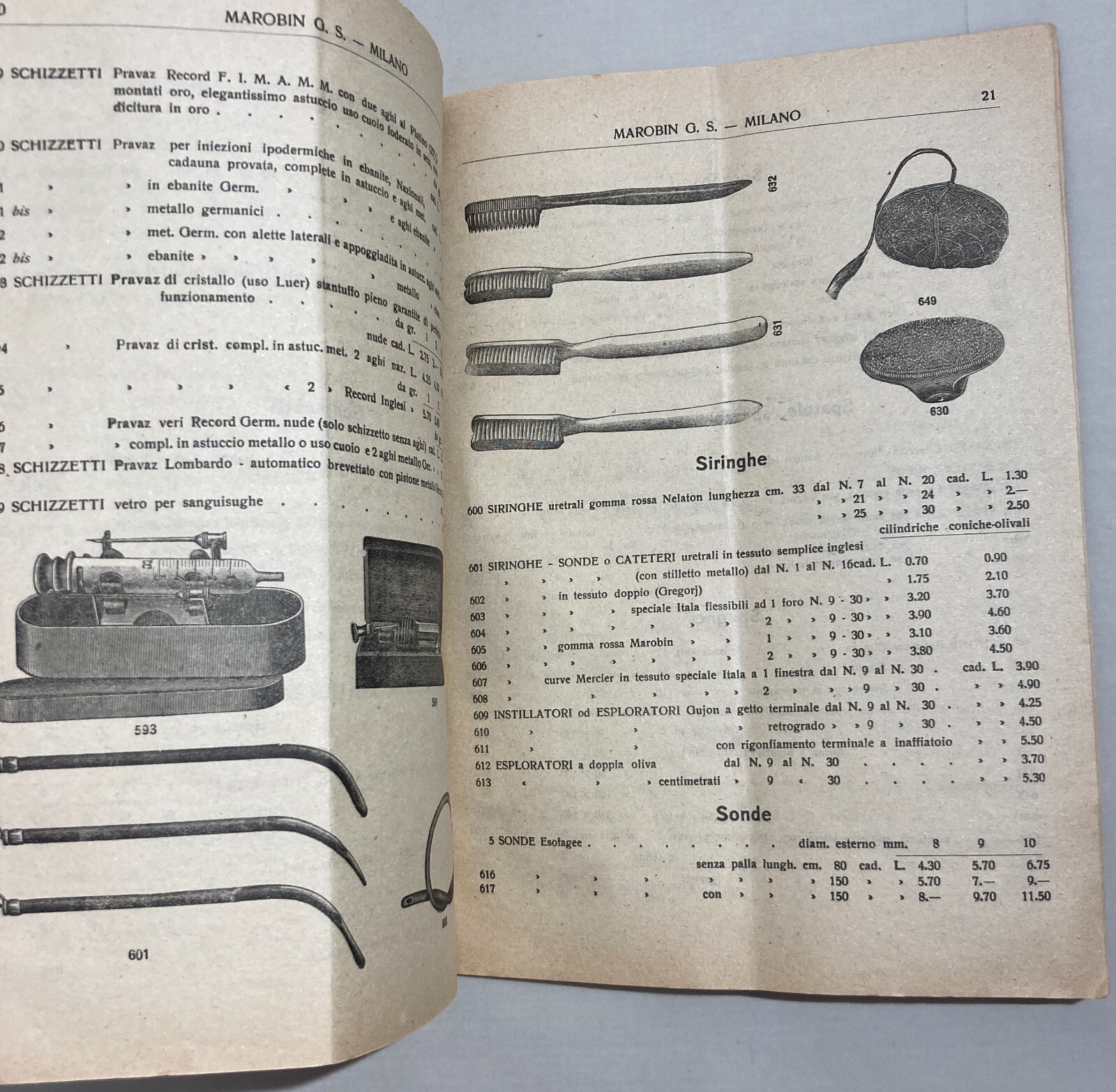 Medicina, Farmacia E Igiene: Catalogo Pubblicitario Marobin, 1922