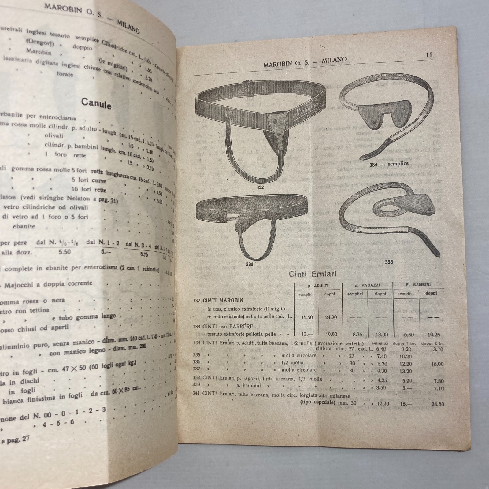 Medicina, Farmacia E Igiene: Catalogo Pubblicitario Marobin, 1922