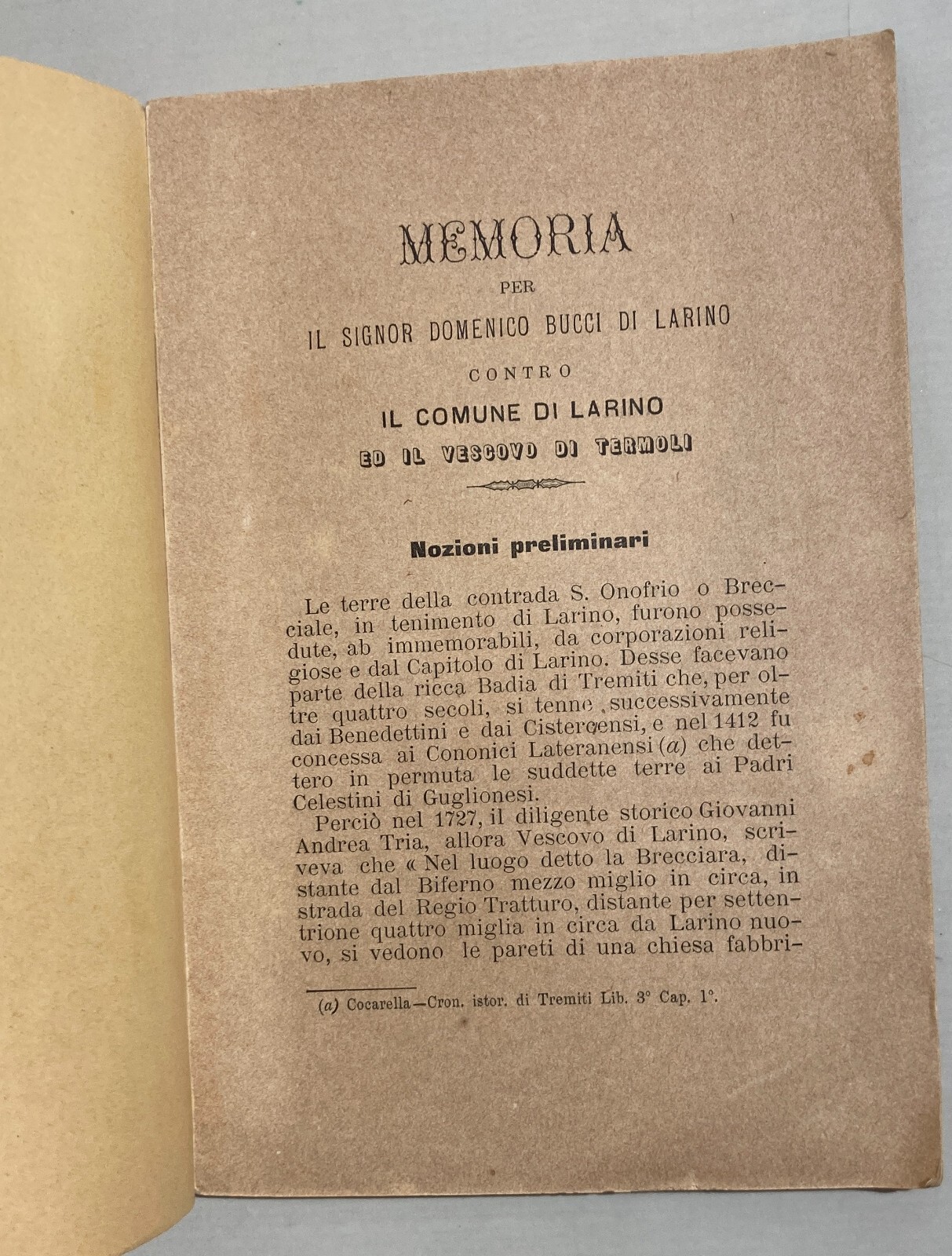 Memoria Giuridica: Molise, Larino, Termoli, Guglionesi