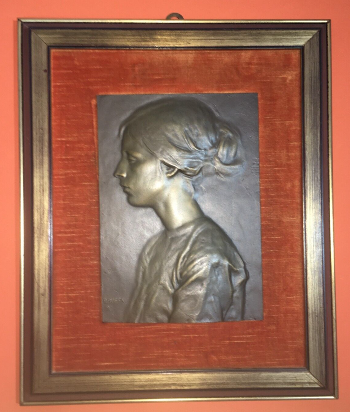 Arte, Scultura, Ritratto Artistico: Placca Bronzea Firmata Buffa, XX Secolo