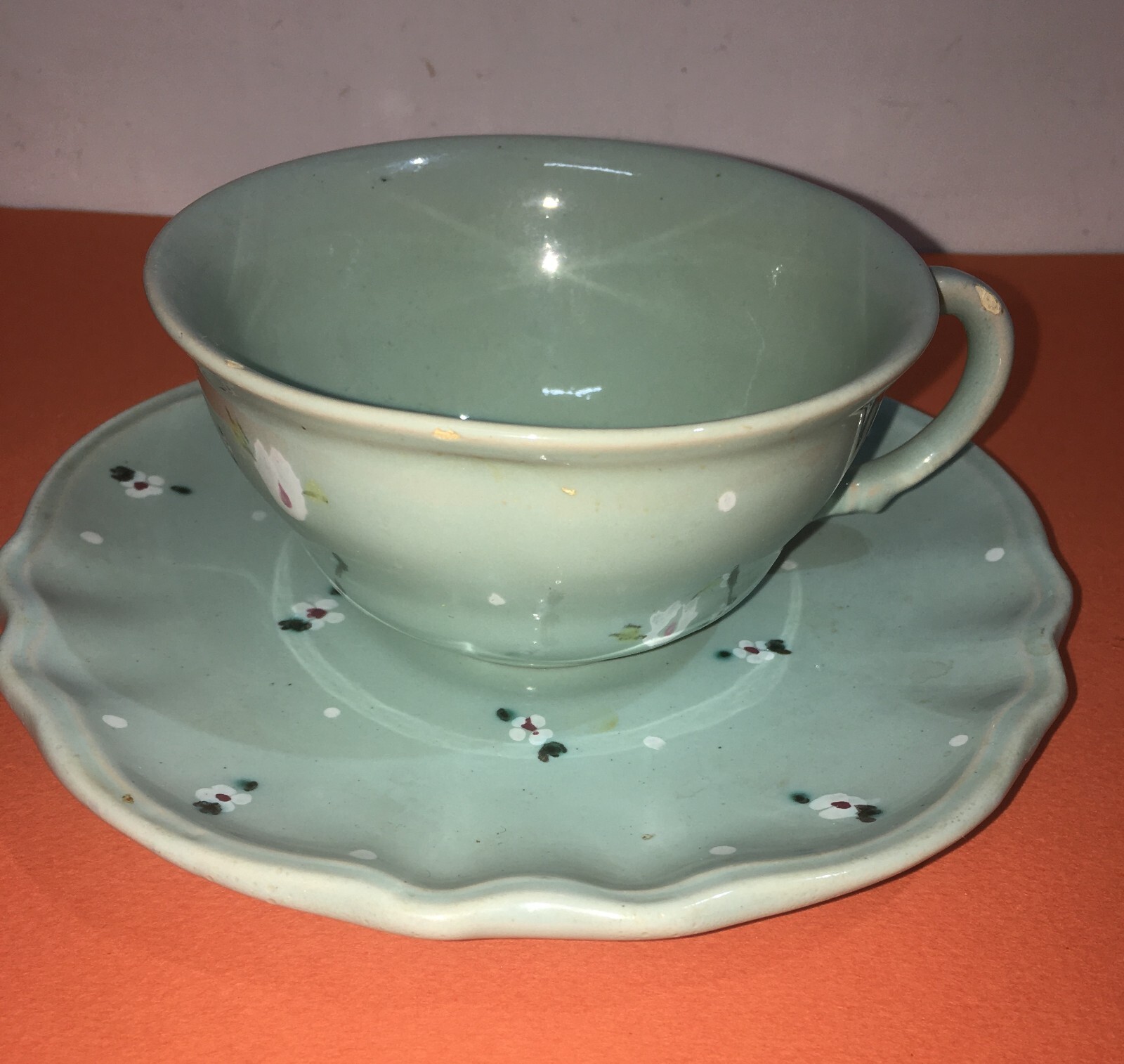 Roma: Tazza Con Piattino In Ceramica Decorata, Manifattura Arcero