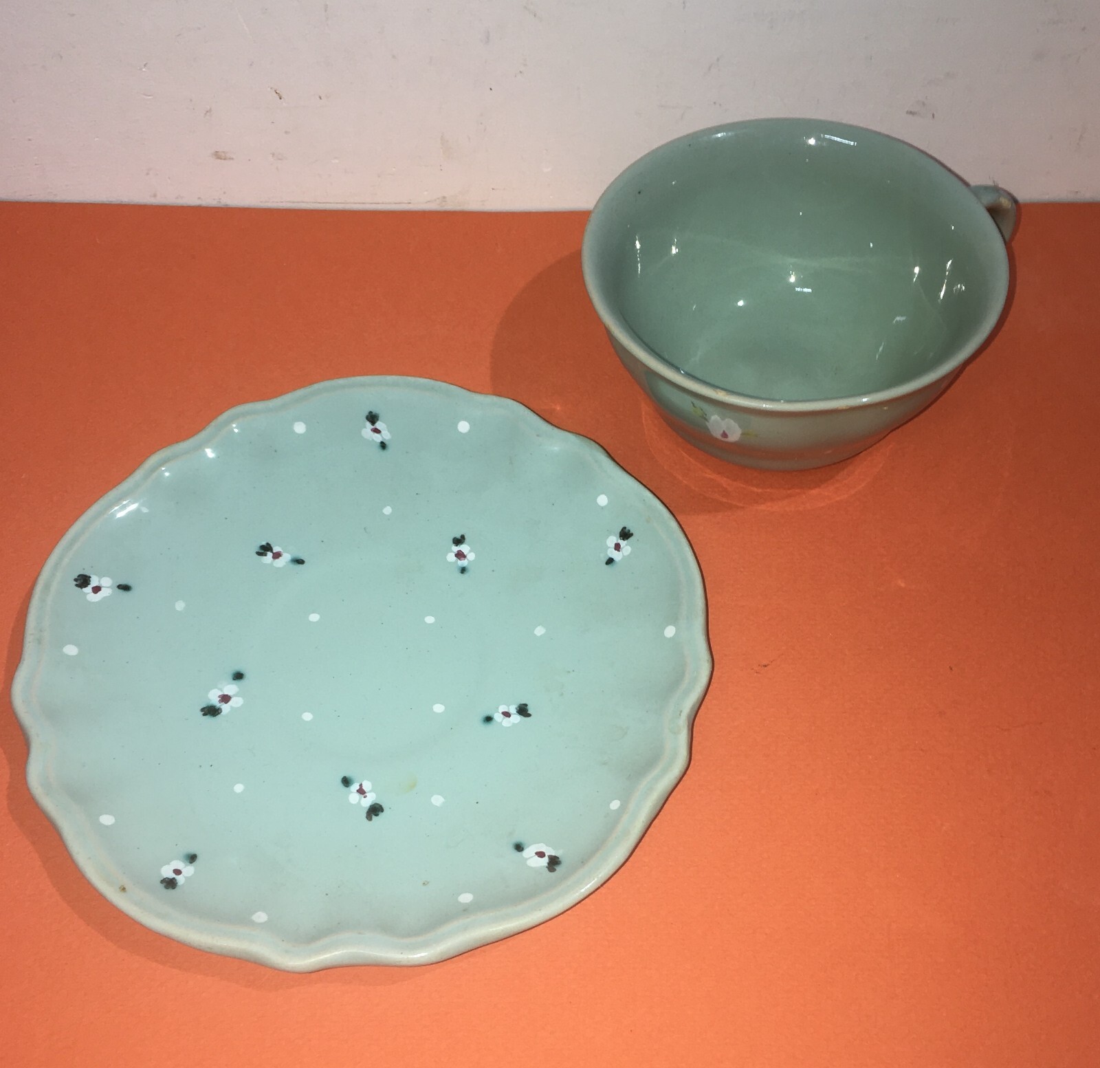 Roma: Tazza Con Piattino In Ceramica Decorata, Manifattura Arcero