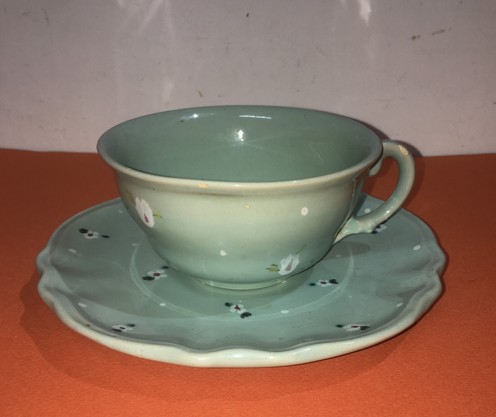 Roma: Tazza Con Piattino In Ceramica Decorata, Manifattura Arcero