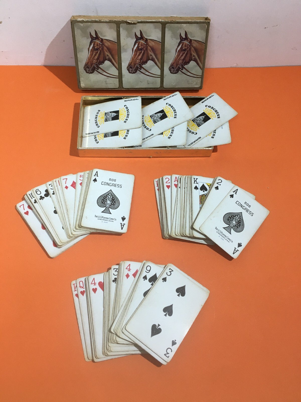 Carte Da Gioco Artistiche Con Illustrazioni Di Cavalli, Artista Brewer, Congresso Degli Stati Uniti d'America