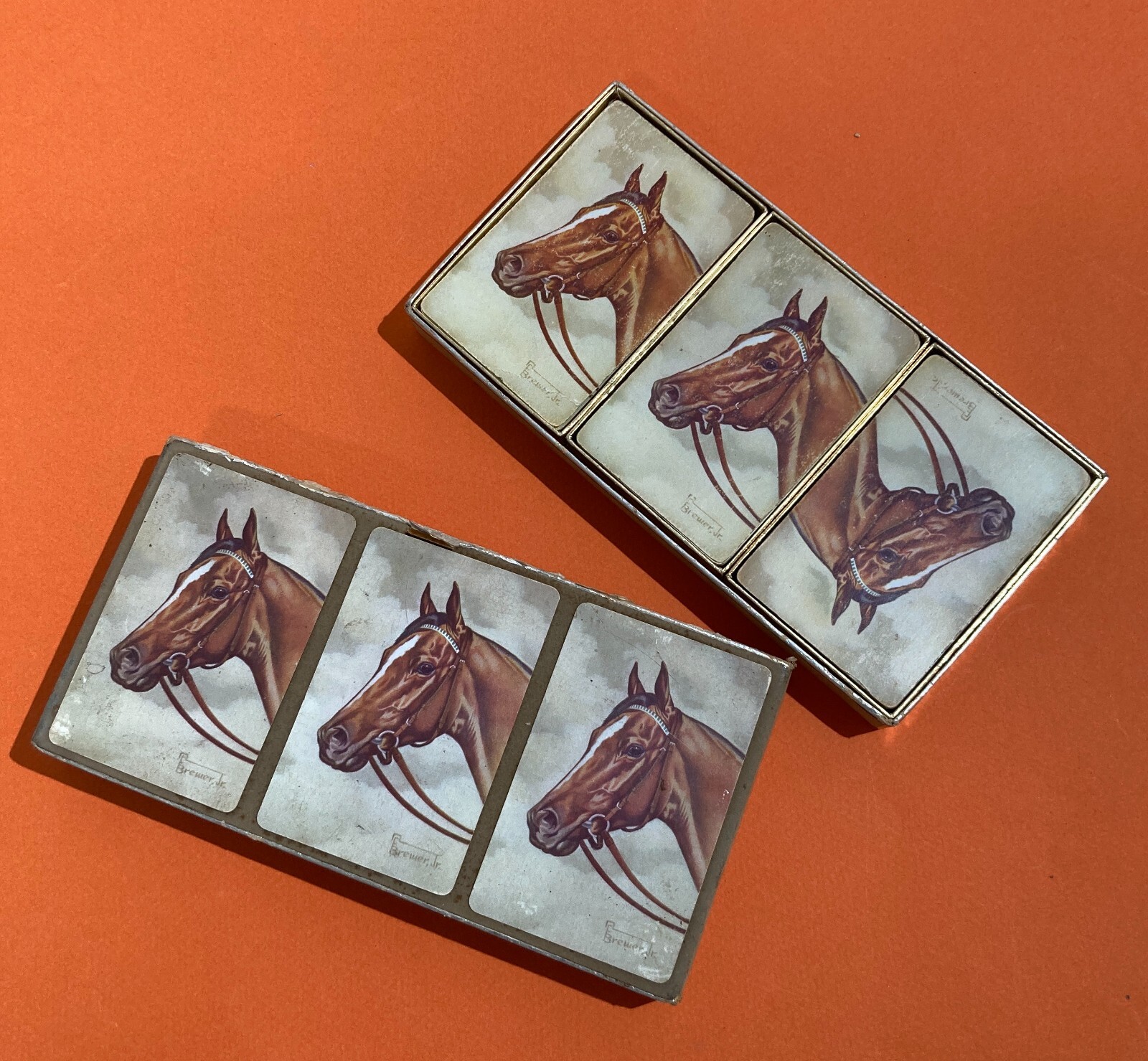 Carte Da Gioco Artistiche Con Illustrazioni Di Cavalli, Artista Brewer, Congresso Degli Stati Uniti d'America