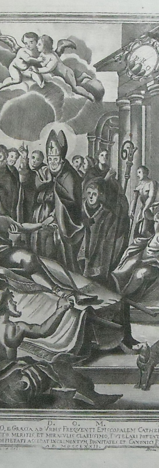 Antica Stampa Popolare Devozionale: San Marciano E Papa Leone, Acerra, Vecchioni