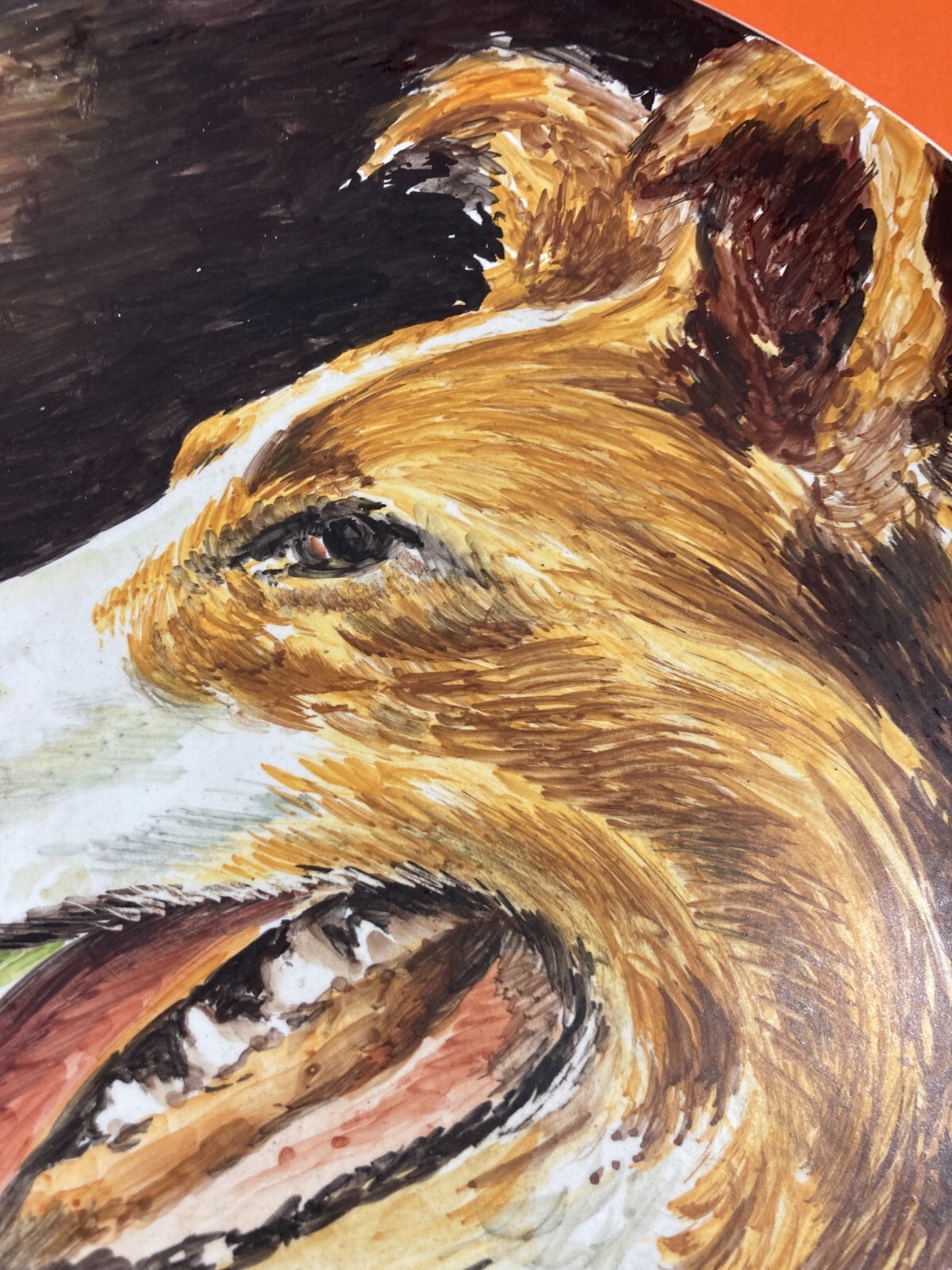 Ritratto Di Cane Su Ceramica Dipinta A Mano   Casucci