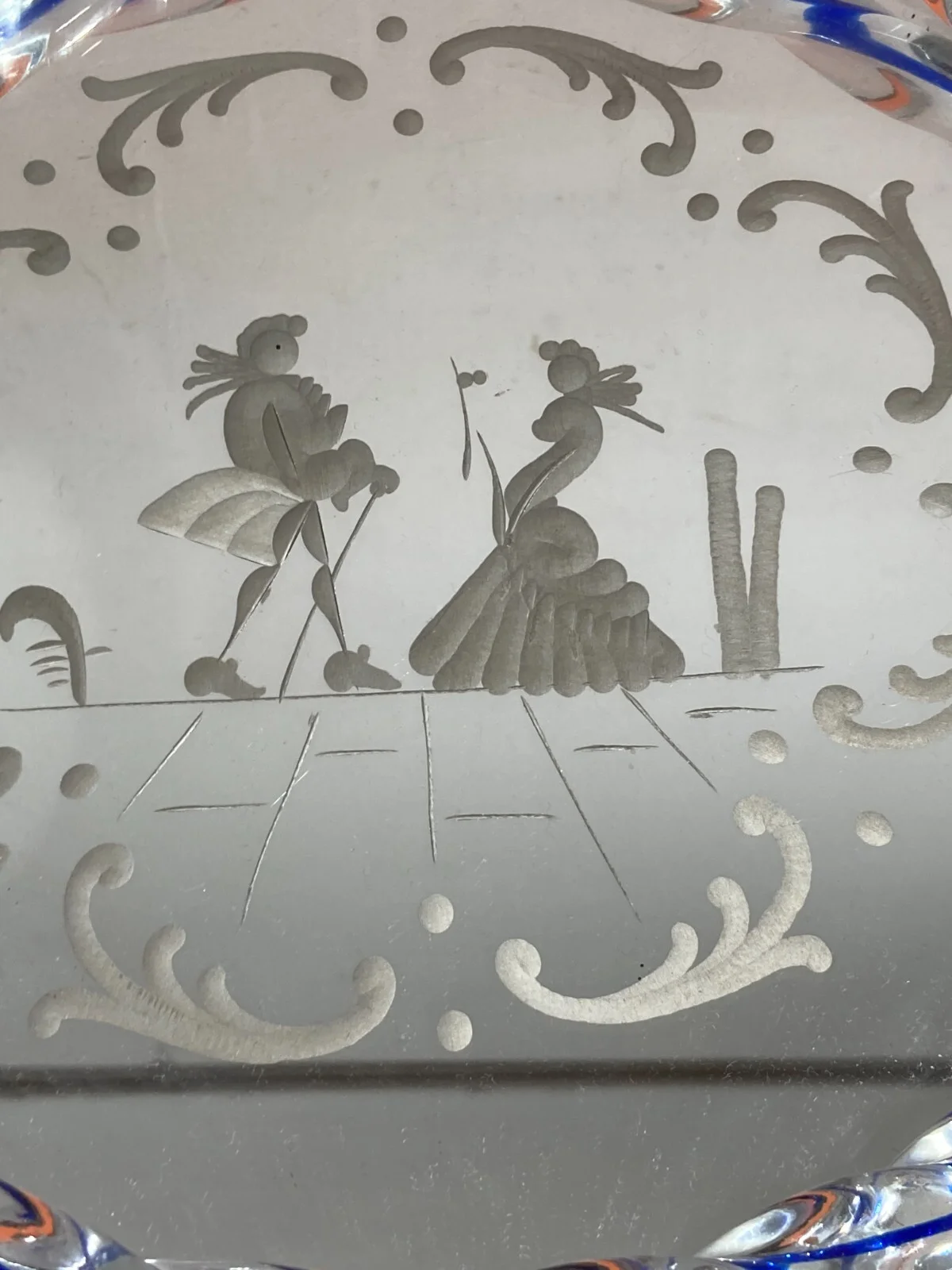 Modernism: Venetian Engraved Tray with Courtly Scene