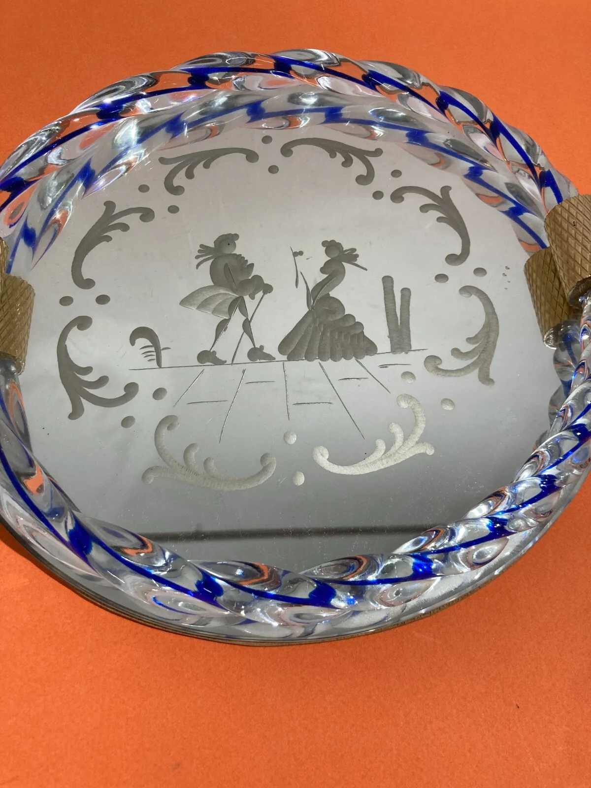 Modernism: Venetian Engraved Tray with Courtly Scene