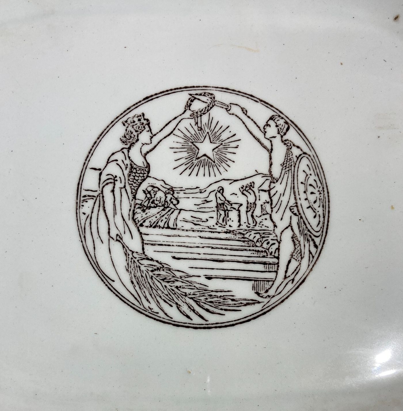 Ceramica Antica Da Collezione   Vedova Besio   Unità d'Italia   Stella E Corona
