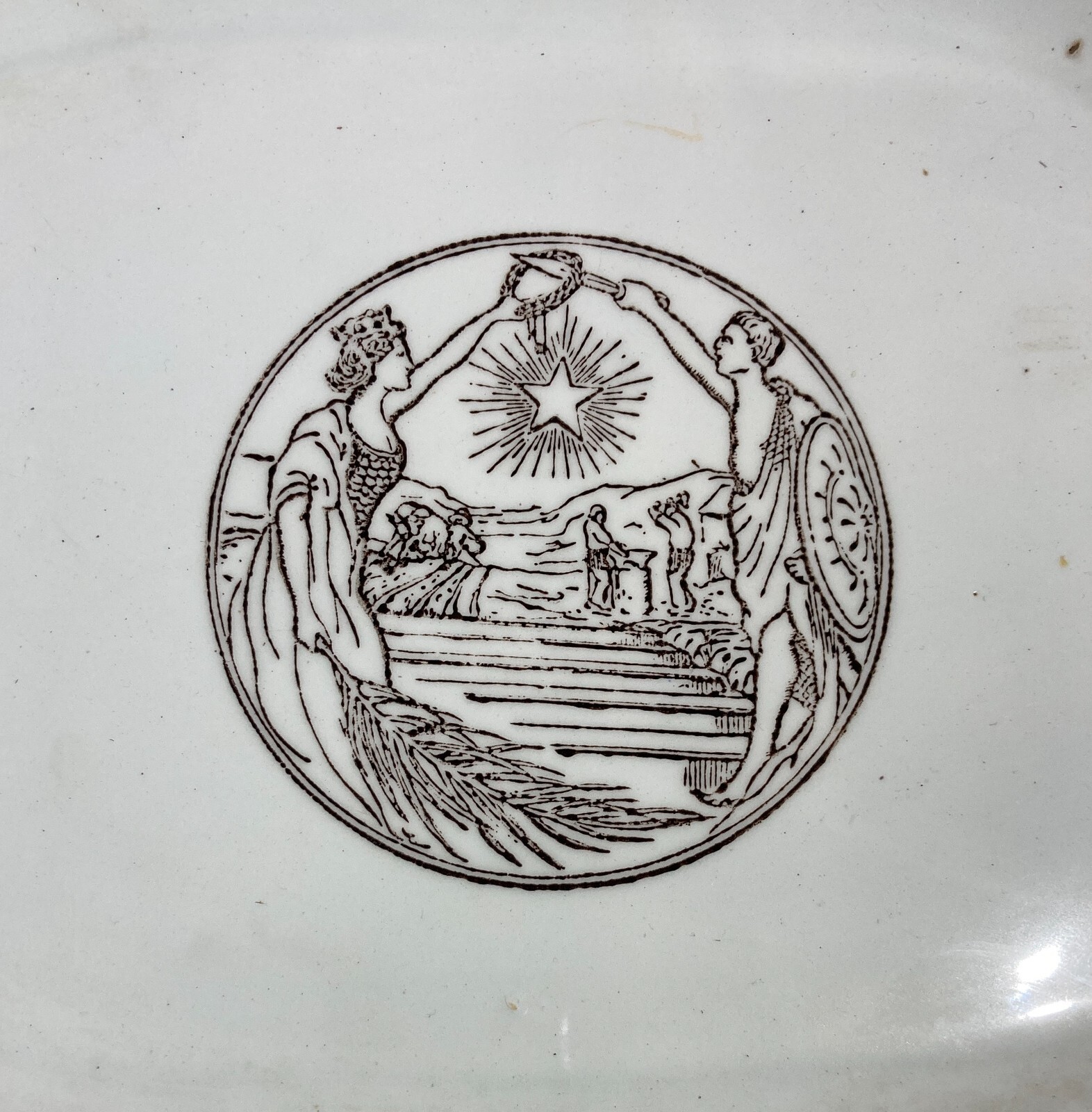 Ceramica Antica Da Collezione   Vedova Besio   Unità d'Italia   Stella E Corona