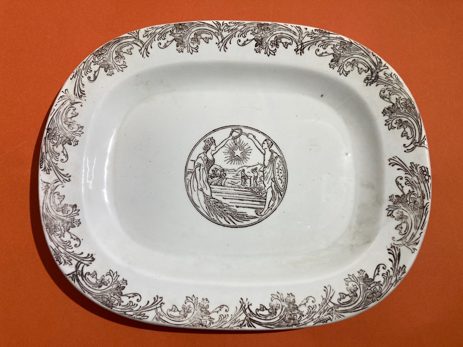 Ceramica Antica Da Collezione   Vedova Besio   Unità d'Italia   Stella E Corona