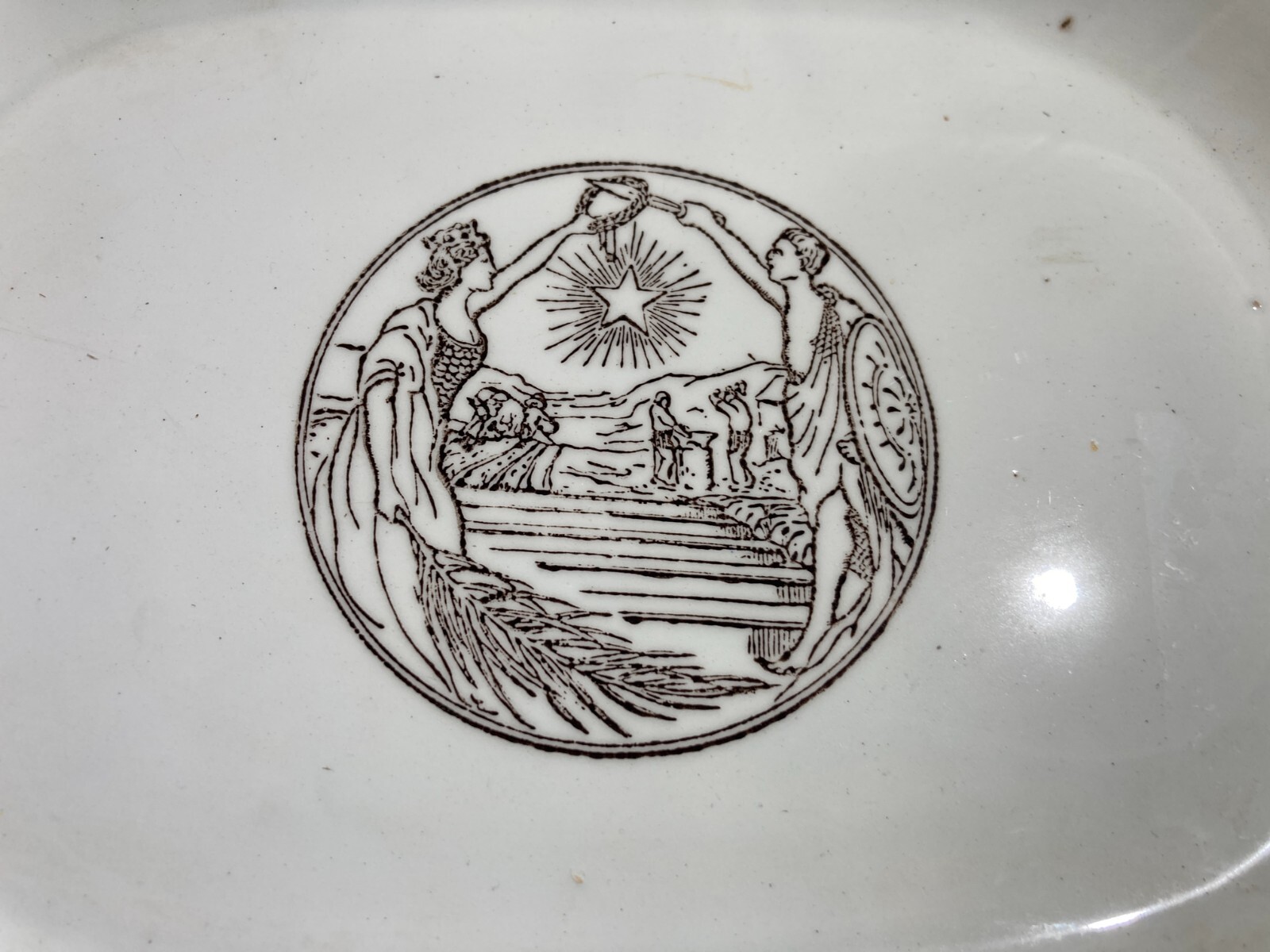 Ceramica Antica Da Collezione   Vedova Besio   Unità d'Italia   Stella E Corona