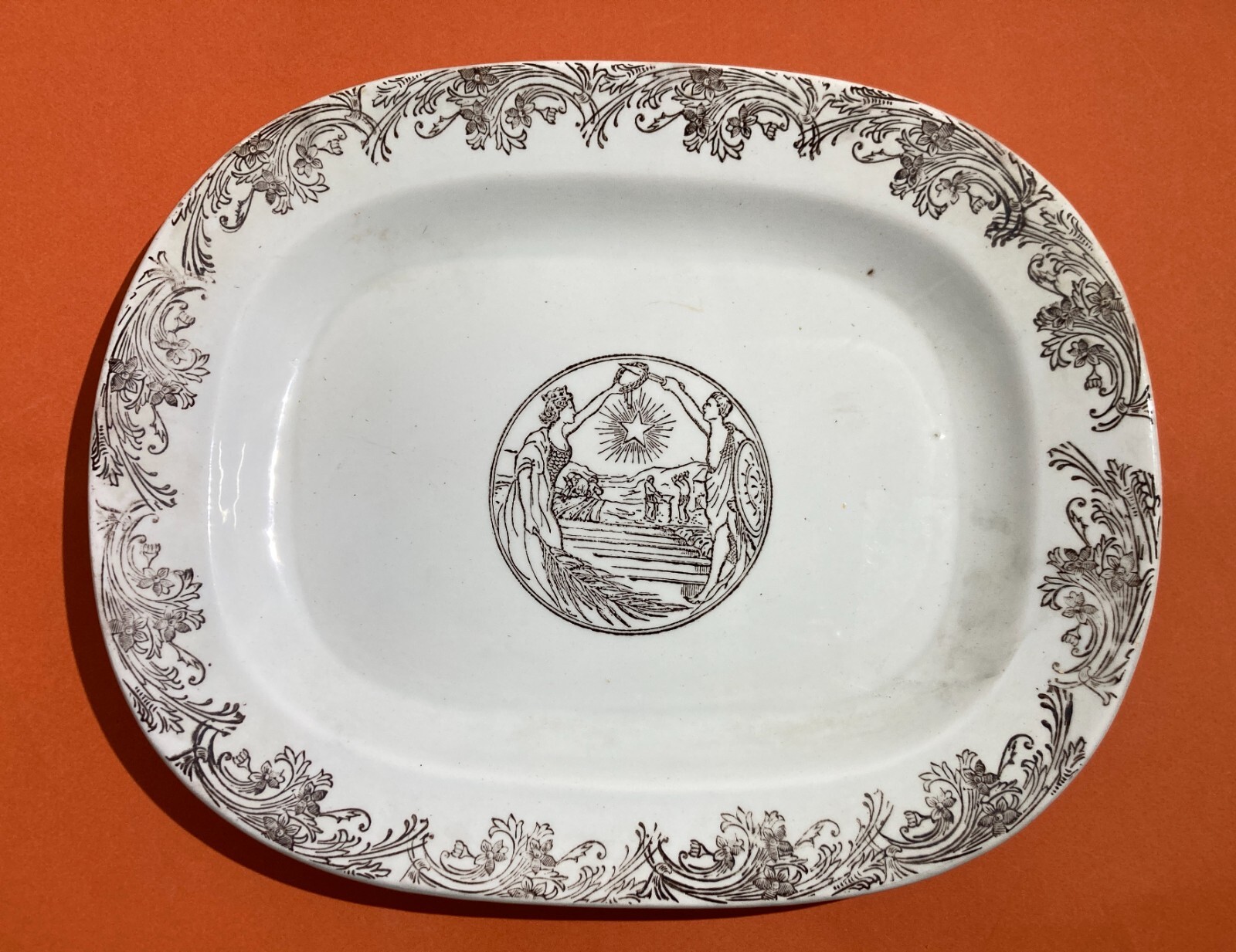 Ceramica Antica Da Collezione   Vedova Besio   Unità d'Italia   Stella E Corona