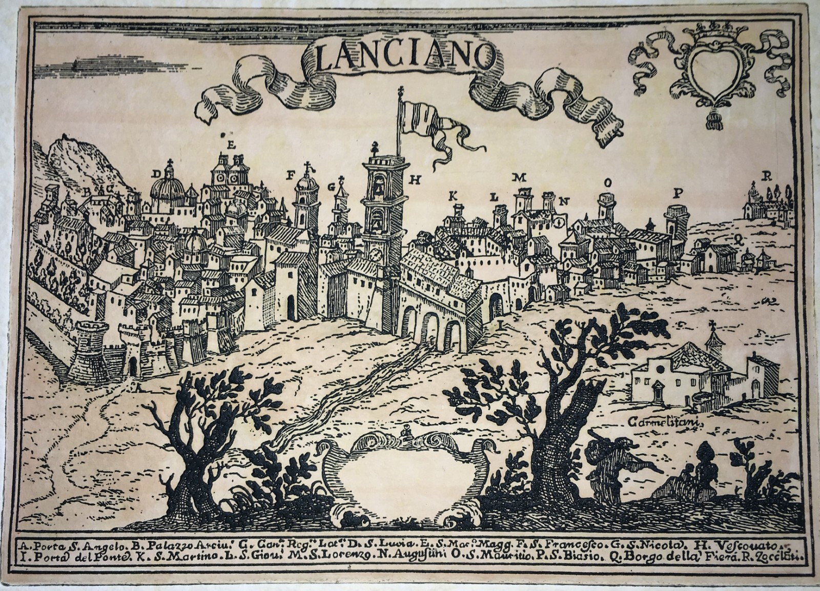 Abruzzo, Lanciano: Grande Veduta. Stampa Da Collezione, Reprint Di Pregio Punzonata