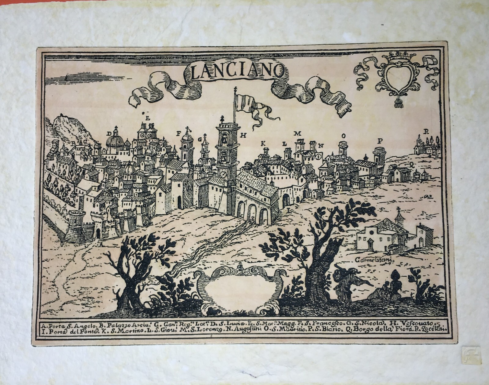 Abruzzo, Lanciano: Grande Veduta. Stampa Da Collezione, Reprint Di Pregio Punzonata