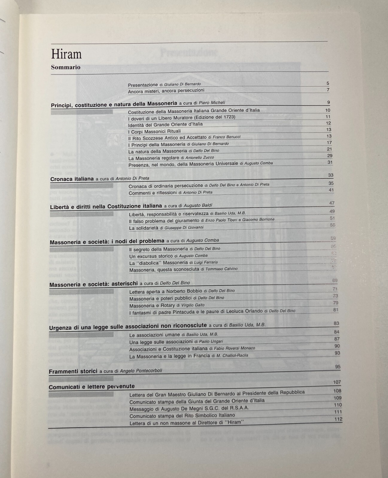 Hiram: Organo Del Grande Oriente d'Italia   Rivista Massonica
