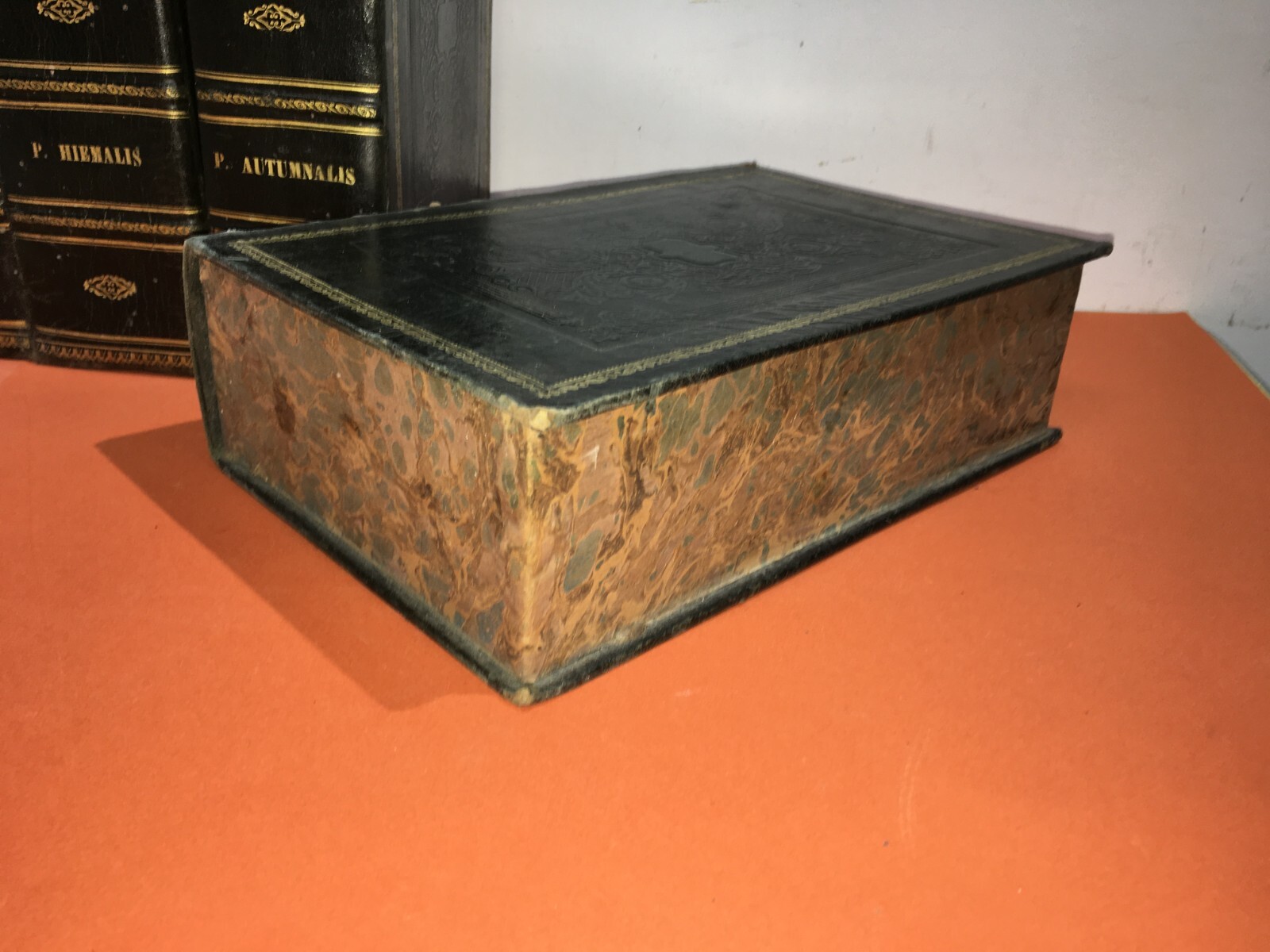Antiche Legature: 4 Scatole Finti Libri Decorative d'Epoca