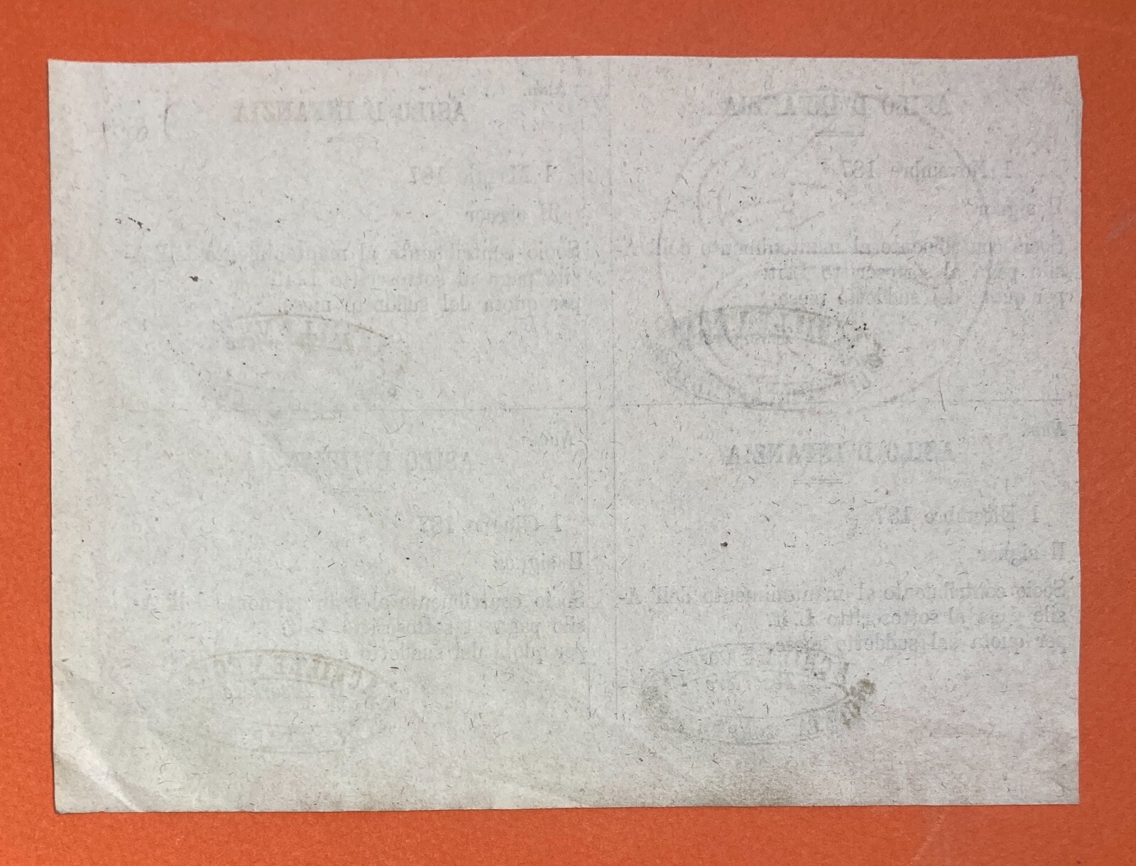 Umbria, Città Di Castello, Asilo d'Infanzia, Achille Vegni, Antico Foglio Volante