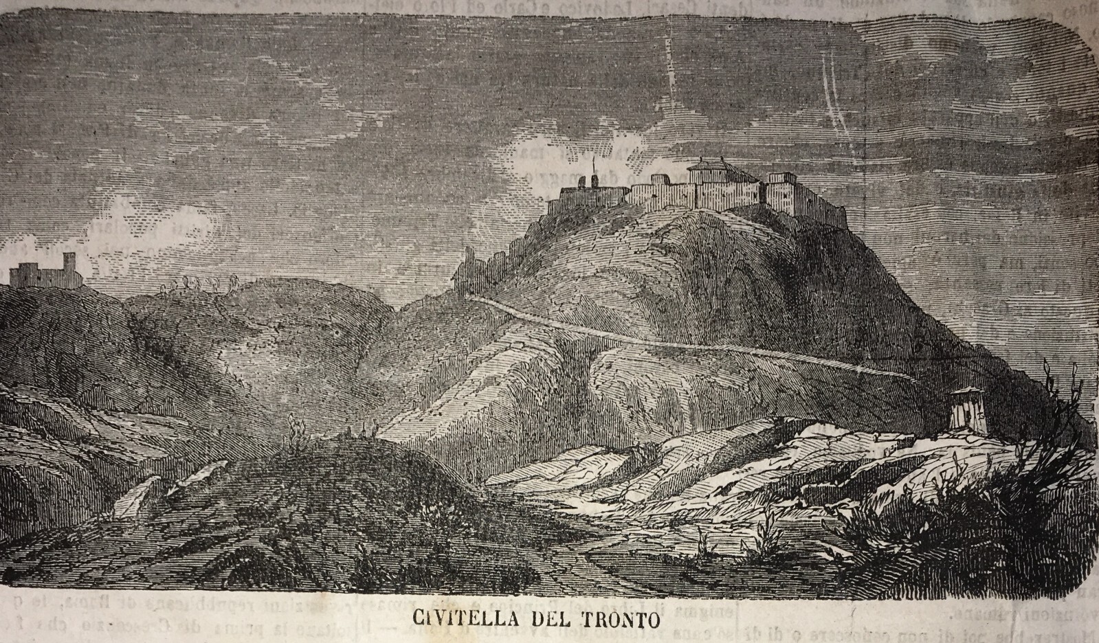 Civitella Del Tronto: Antica Veduta. Stampa Xilografica, 1865