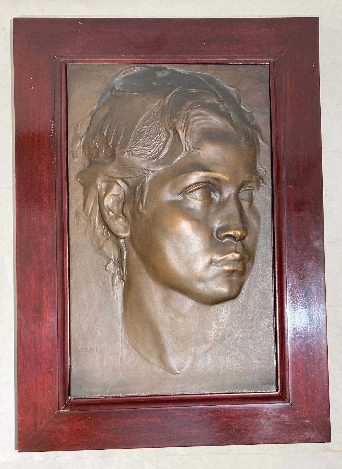 Placca Bronzea Con Ritratto Scultoreo Firmata Zeri
