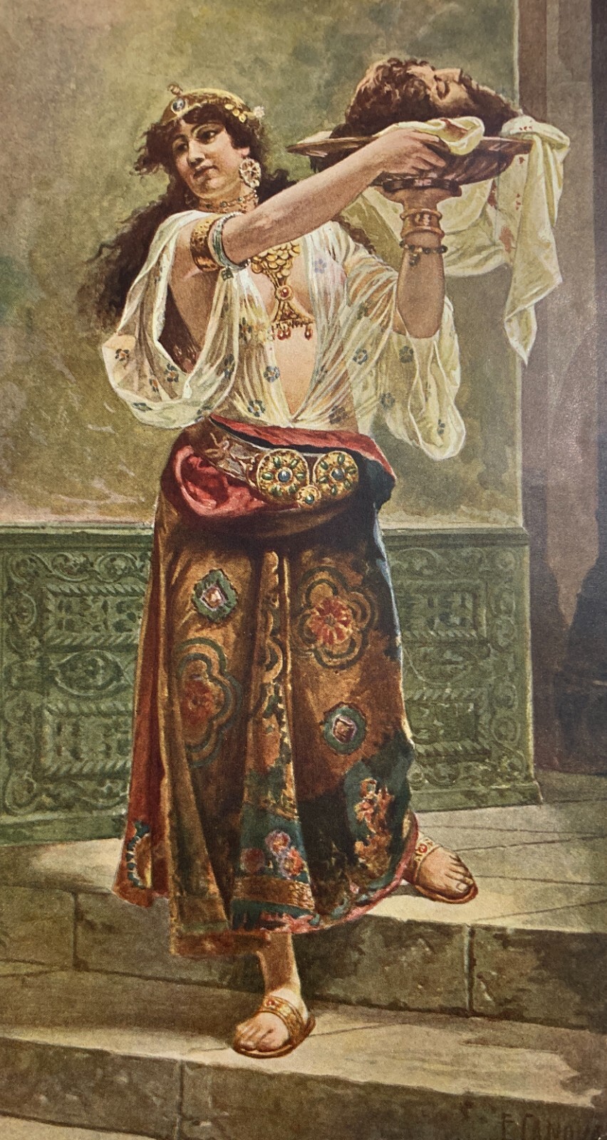 Salomè Con La Testa Del Battista, Stampa A Colori Da E. Canova