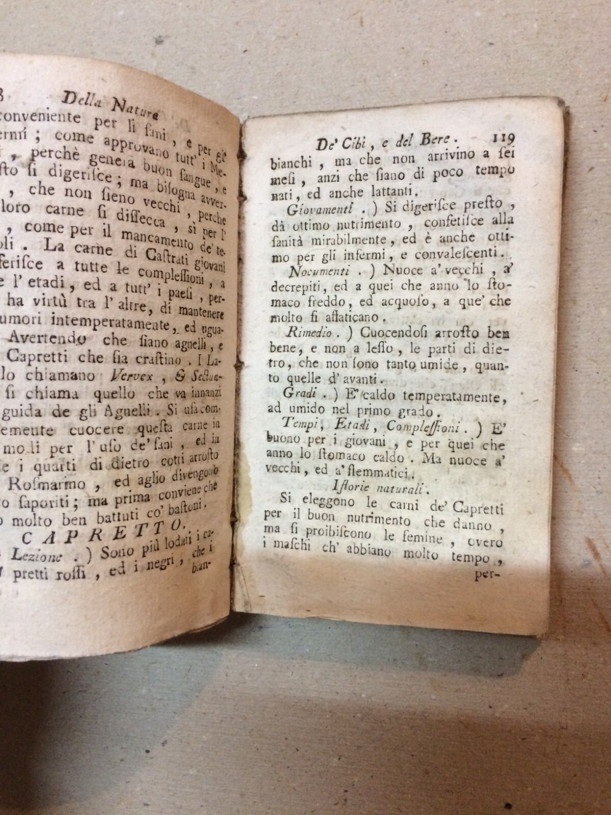 Cucina E Medicina   Proprietà Medicinali Degli Alimenti   Antica Edizione Del 1782