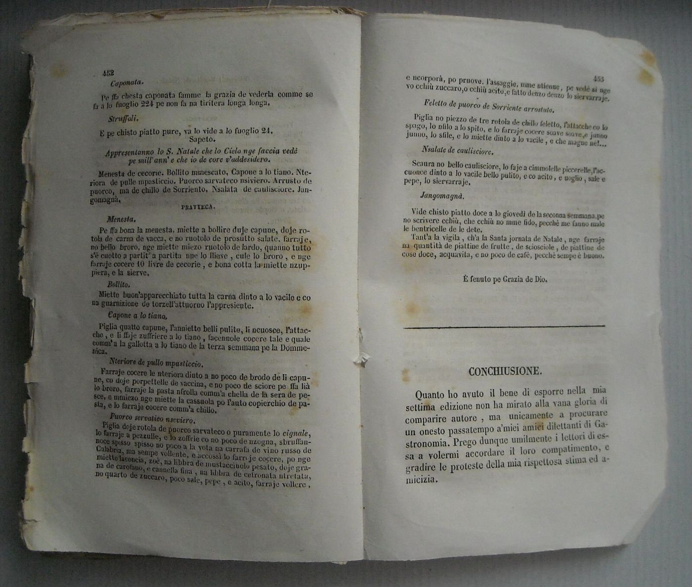Cucina Teorico Pratica, Cucina Casareccia Napoletana, Ippolito Cavalcanti, 1859