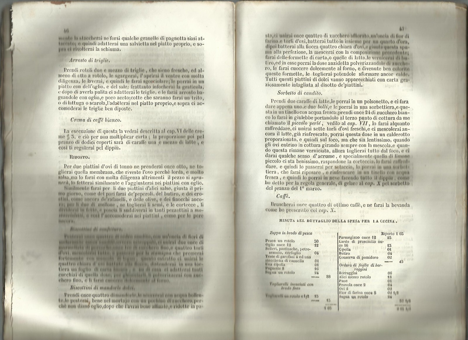 Cucina Teorico Pratica, Cucina Casareccia Napoletana, Ippolito Cavalcanti, 1859