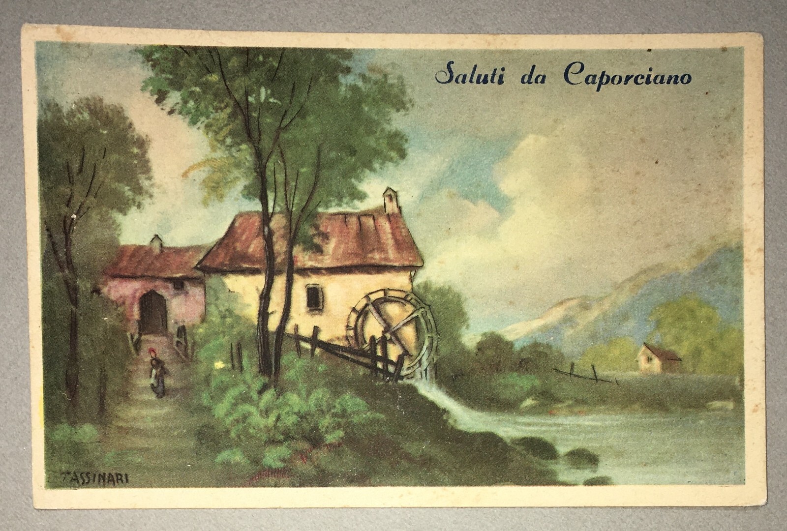 Abruzzo   Caporciano   Cartolina Illustrata d'Epoca   Artista Tassinari