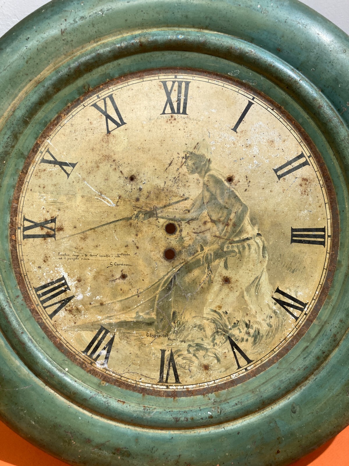 Artistica Latta: Quadrante Per Orologio, Napoli, Artista Esposito, Carducci, Marazza