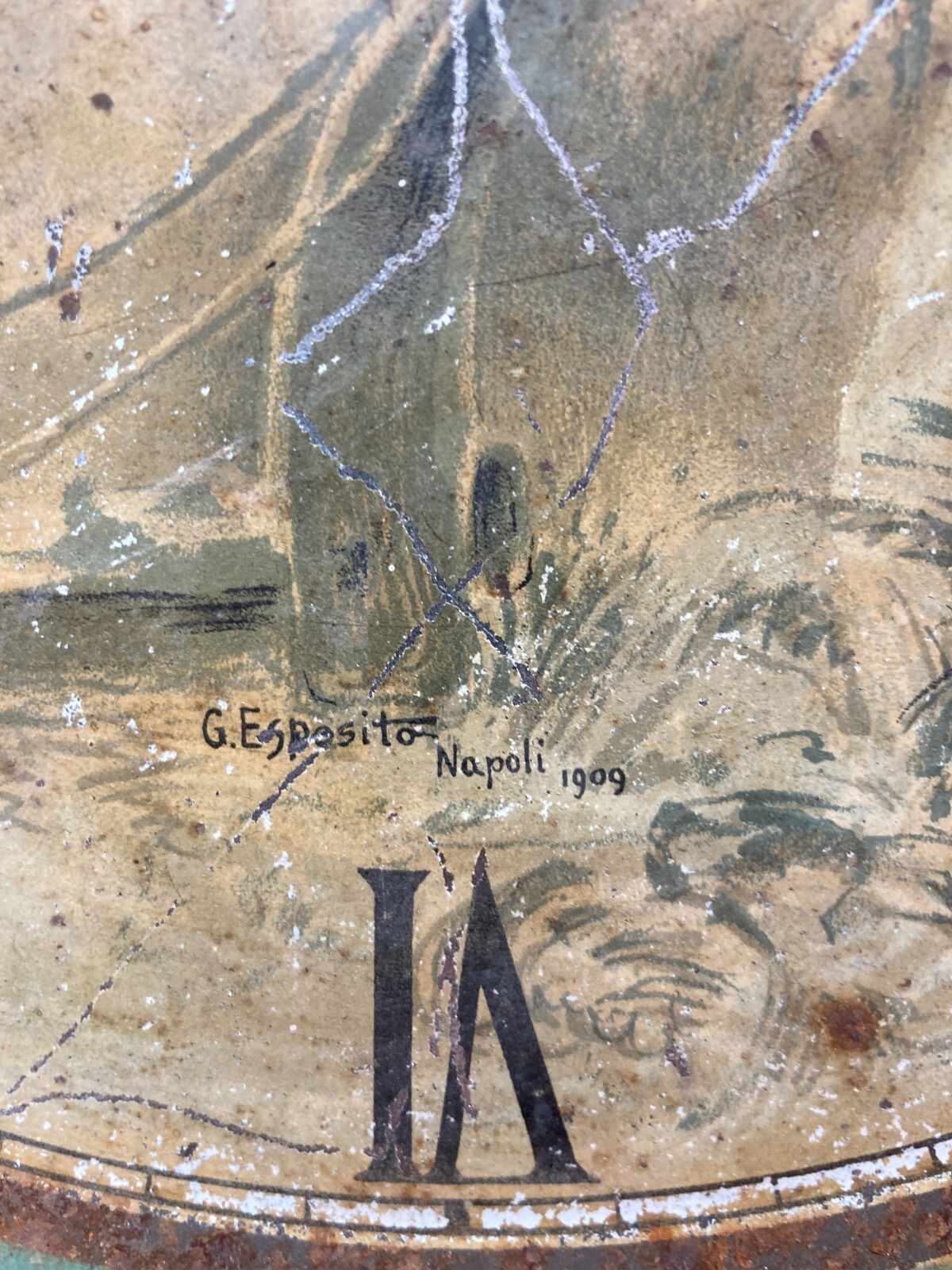 Artistica Latta: Quadrante Per Orologio, Napoli, Artista Esposito, Carducci, Marazza