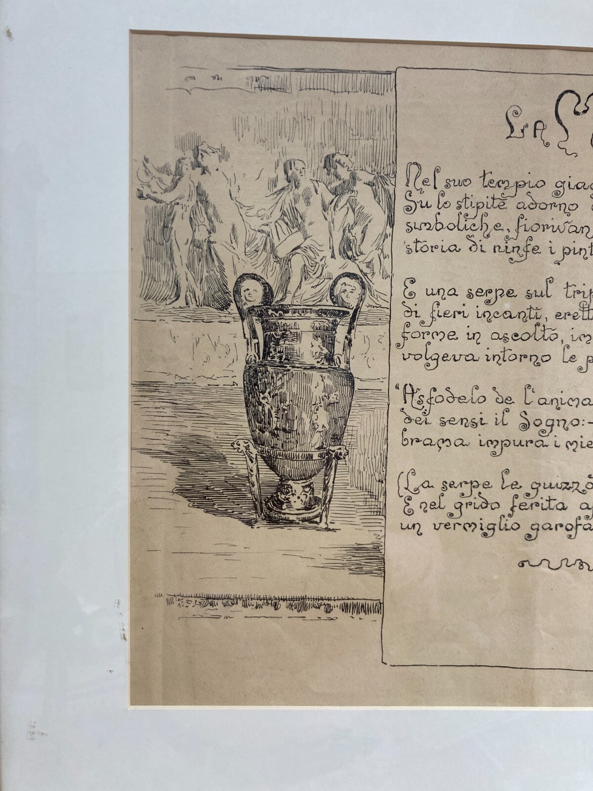 La Maga, Antica Stampa Litografica Da Guglielmo De Sanctis, L'Illustrazione Abruzzese