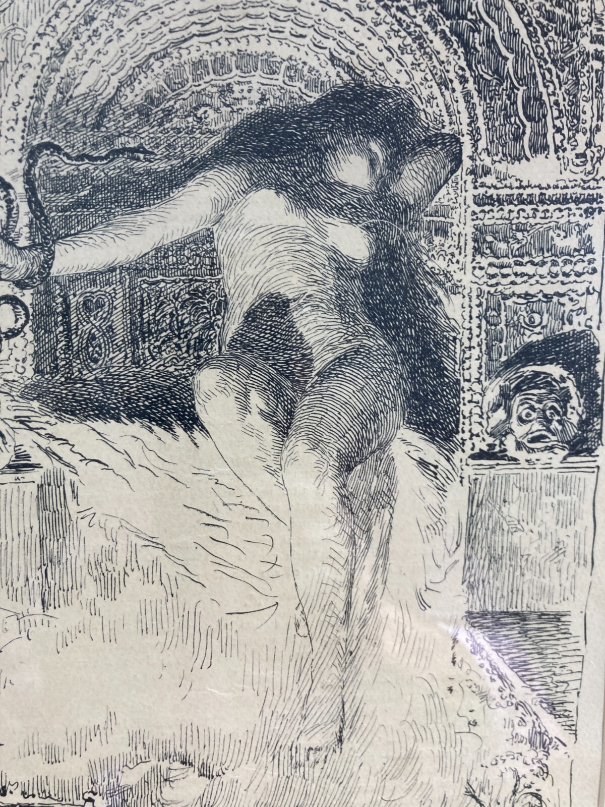 La Maga, Antica Stampa Litografica Da Guglielmo De Sanctis, L'Illustrazione Abruzzese