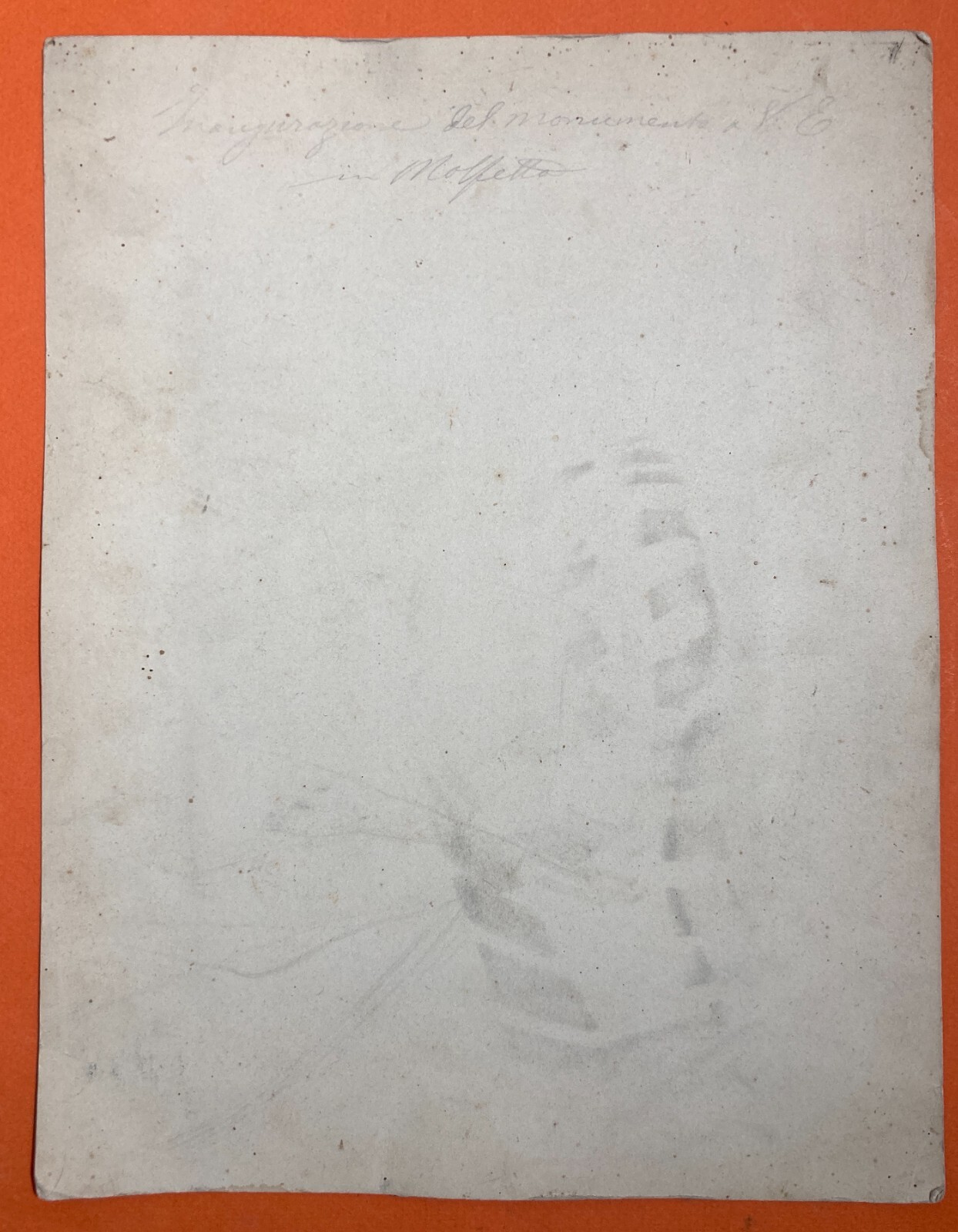 Puglia, Molfetta: Antica Fotografia Originale Del Monumento A Vittorio Emanuele, 1878