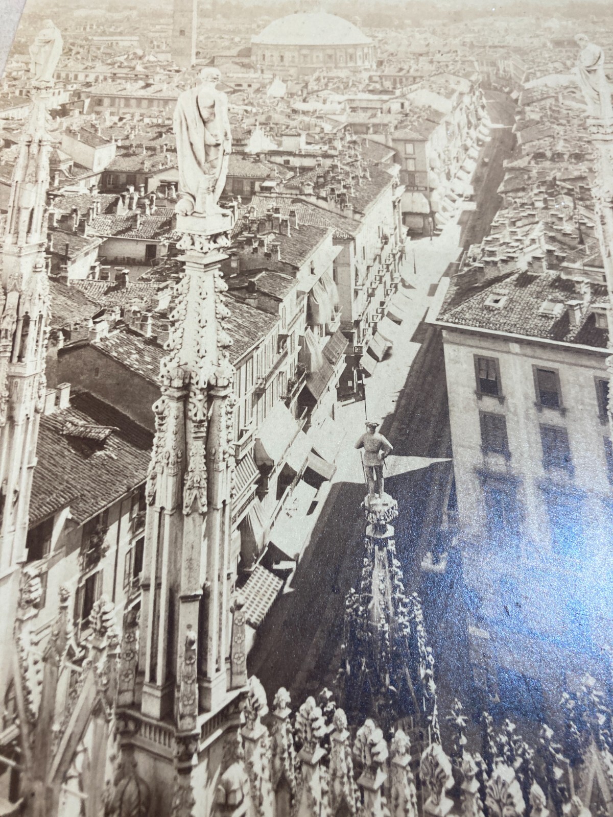 Antica Fotografia Originale: Milano, Prospettiva Dal Duomo