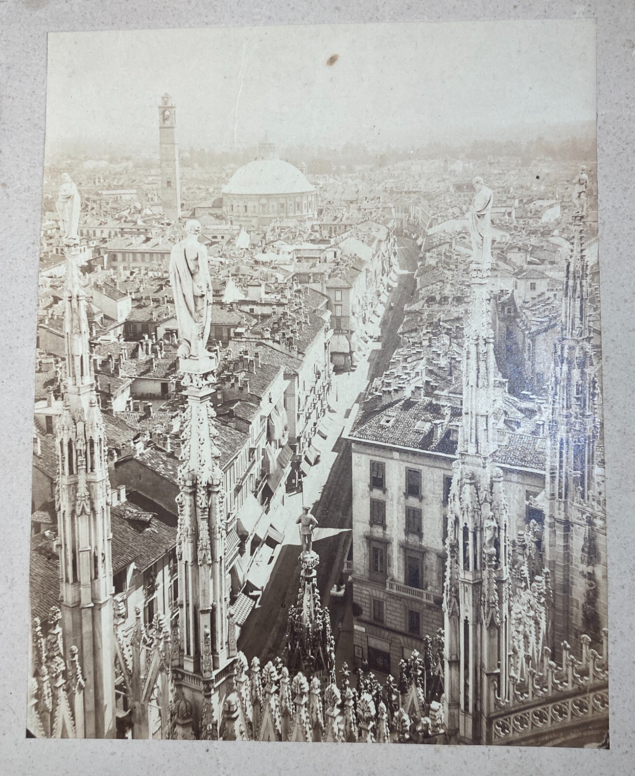 Antica Fotografia Originale: Milano, Prospettiva Dal Duomo