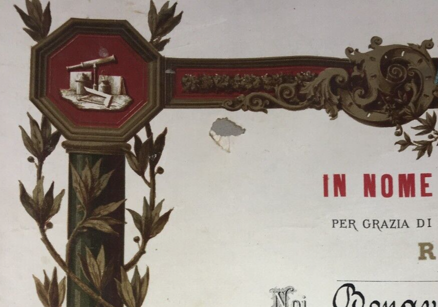 Diploma Di Laurea In Farmacia, Università Di Napoli, 1882